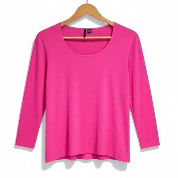 4/$20 💖 Venini Pink Knit Sweater – 3/4 Sleeve Scoop Neck – XL - Picture 2 of 4